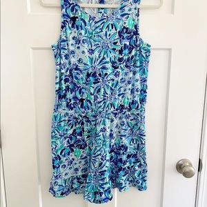 Lilly Pulitzer Girls Venecia Romper Sleeveless Blue